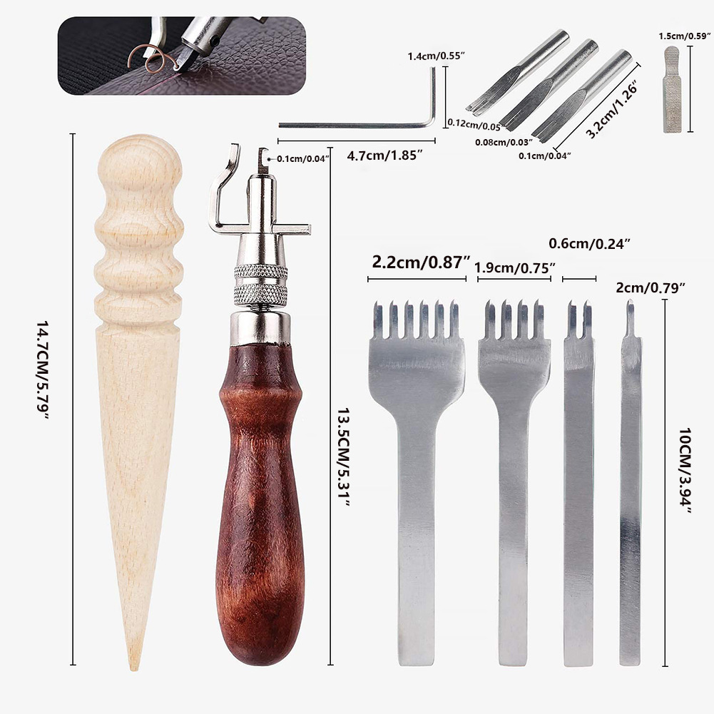 7 In 1 Adjustable Leathercraft - огляд і ціна Groover Stitching Tool