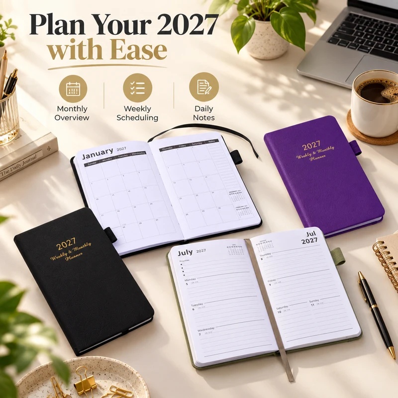 2027 Weekly & Monthly Planner, - огляд і ціна Leather Work Diary Covers