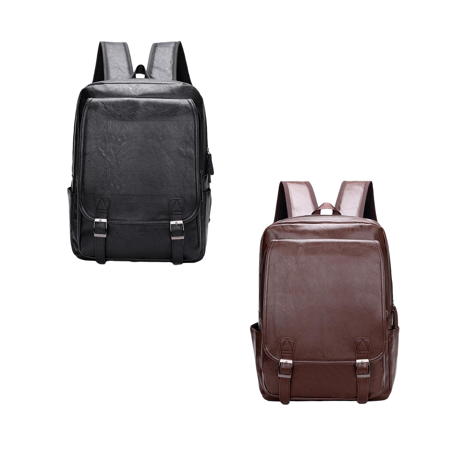 Men's PU Leather Laptop Backpa - огляд і ціна Leather Work Rucksack Mens